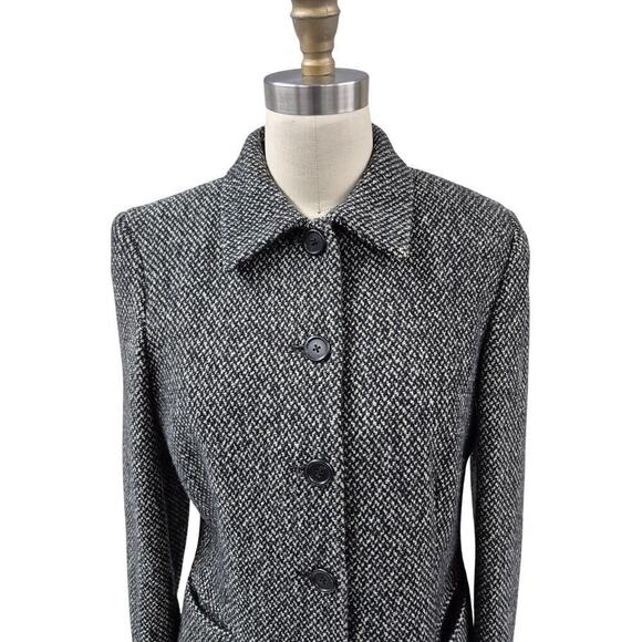 LRL Green Label Lauren Ralph Lauren Wool Tweed Blazer Black/Tan S&P Sz 8 NWOT - Picture 2 of 5